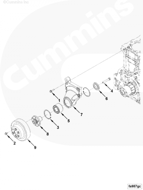 Болт крепления шкива вентилятора для двигателя Cummins ISF 3.8L