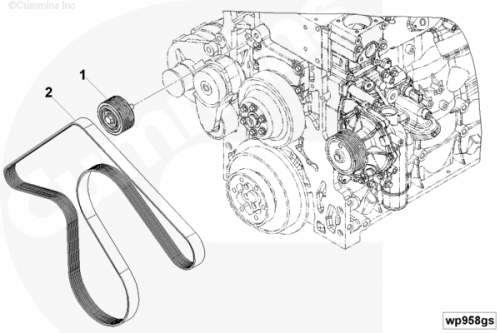 Ремень приводной 8PK2015 для двигателя Cummins ISF 3.8L