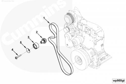 Ремень приводной 8PK2124 для двигателя Cummins ISF 3.8L