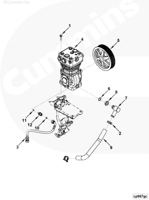 Воздушный компрессор для двигателя Cummins ISF 3.8L