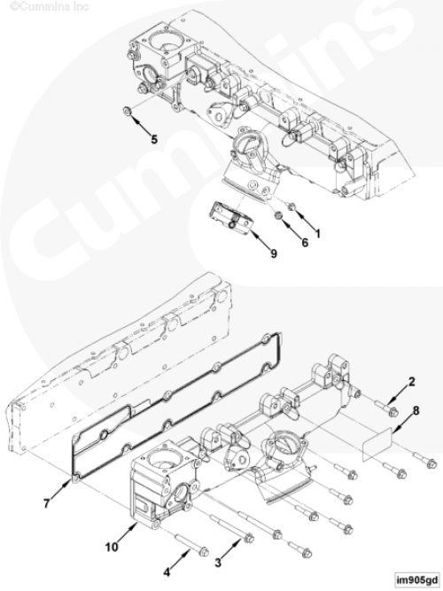 Болт крепления впускного коллектора для двигателя Cummins ISF 3.8L