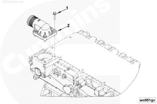 Болт крепления выпускного водяного патрубка для двигателя Cummins ISF 3.8L