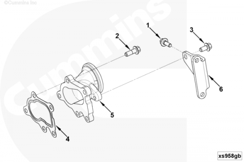 Болт крепления фланца турбины для двигателя Cummins ISF 3.8L