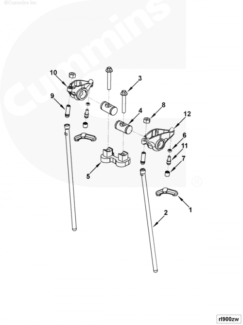 Коромысло клапана выпускного для двигателя Cummins ISF 3.8L