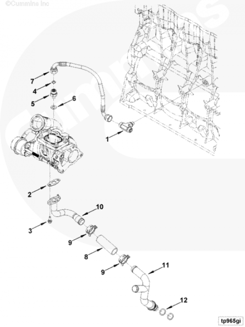 Хомут трубки слива масла с турбины для двигателя Cummins ISF 3.8L