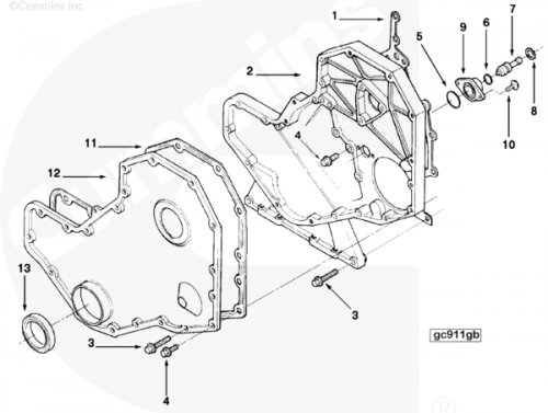 Картер шестерен ГРМ для двигателя Cummins 4BT / EQB