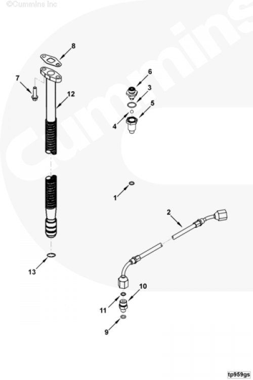 Трубка подачи масла к турбине для двигателя Cummins 4BT / EQB