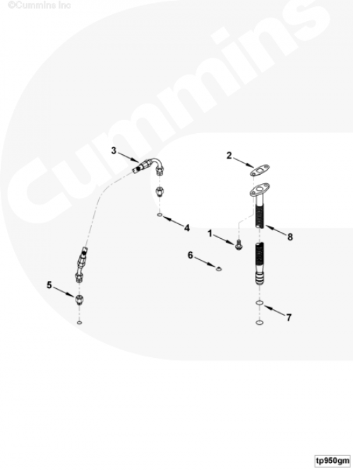 Трубка подачи масла к турбине для двигателя Cummins 4BT / EQB