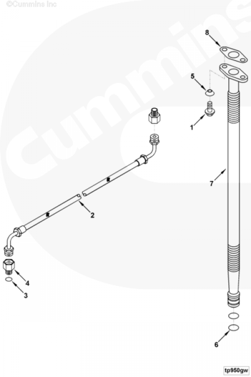Трубка подачи масла к турбине для двигателя Cummins 4BT / EQB