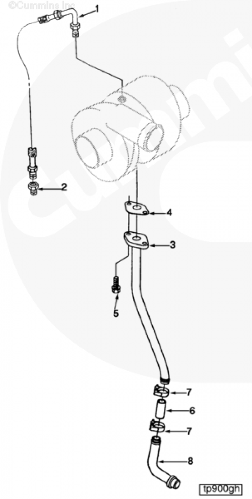 Трубка слива масла с турбины для двигателя Cummins 4BT / EQB