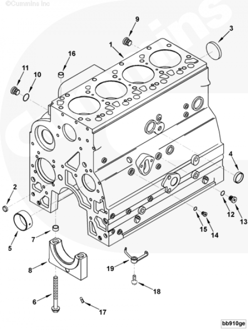Блок цилиндров для двигателя Cummins 4ISBе 3.9L
