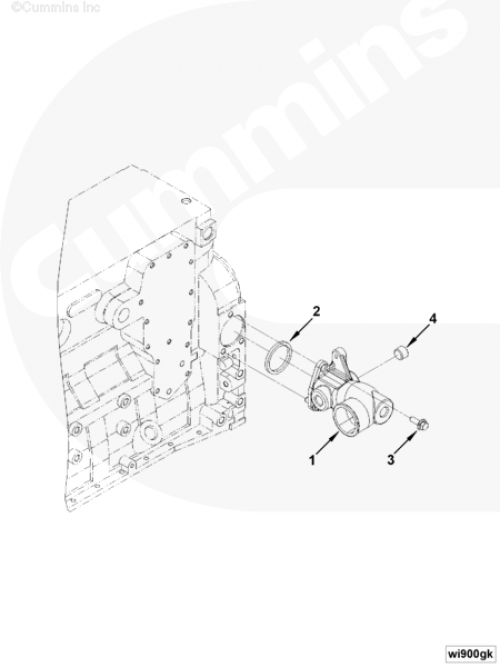 Патрубок впускной системы охлаждения для двигателя Cummins 4ISBе 3.9L