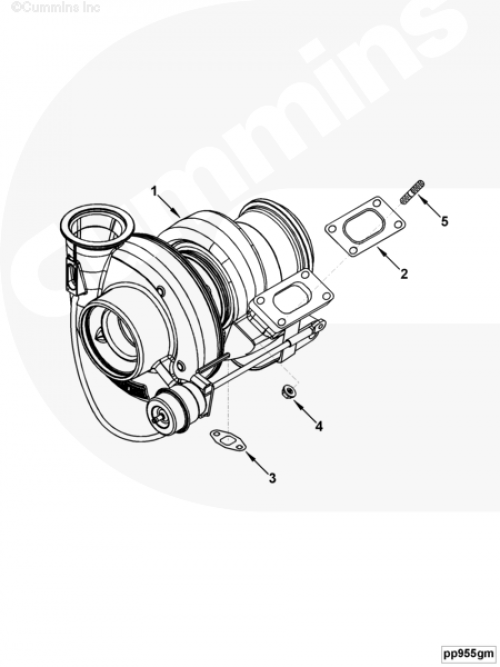 Турбина Cummins Holset HX27W для двигателя Cummins 4ISBе 3.9L