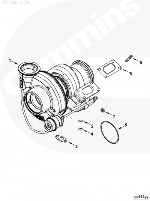 Турбокомпрессор для двигателя Cummins 4ISBе 3.9L