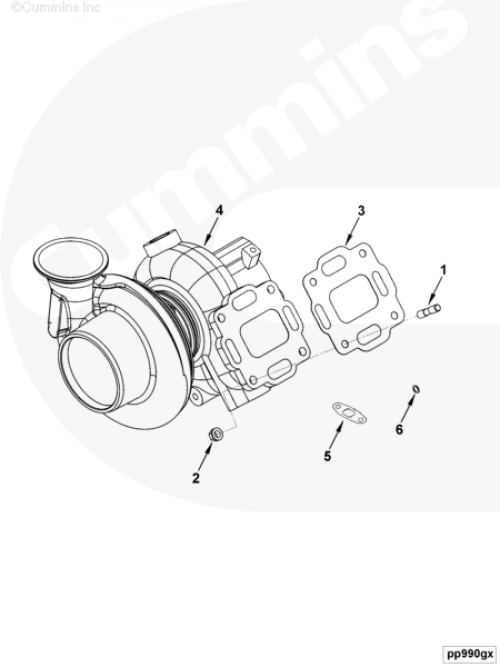 Турбокомпрессор для двигателя Cummins 4ISBе 3.9L