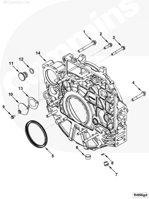 Картер маховика для двигателя Cummins 4ISBе 4.5L