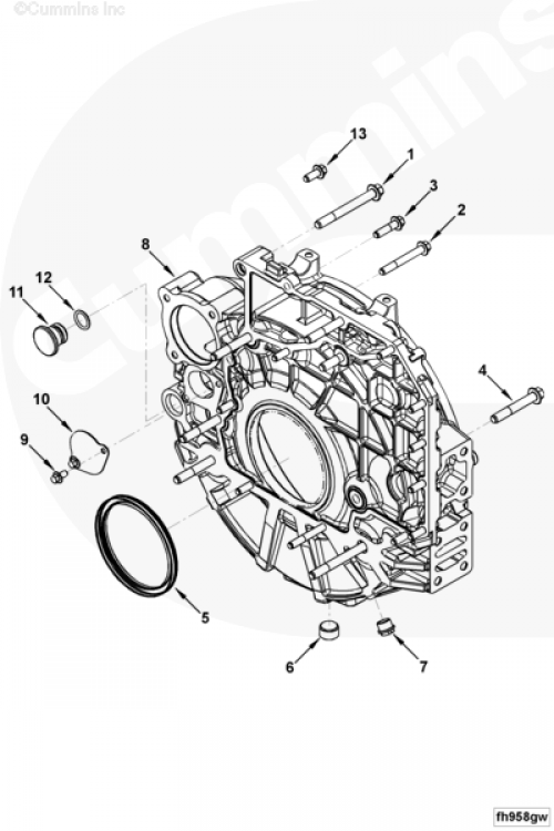 Картер маховика для двигателя Cummins 4ISBе 4.5L