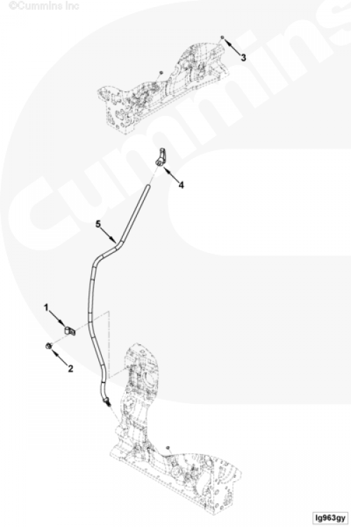 Трубка щупа уровня масла для двигателя Cummins 4ISBе 4.5L