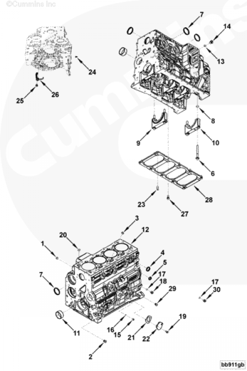 Усилитель блока цилиндров для двигателя Cummins 4ISBе 4.5L