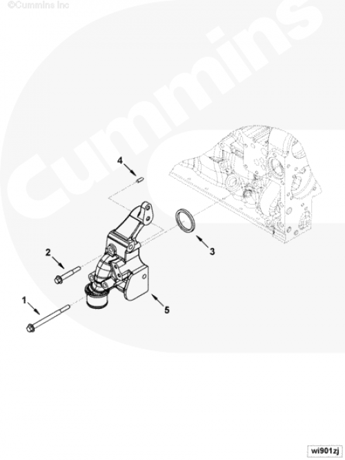 Штифт коллектора водяного для двигателя Cummins 4ISBе 4.5L