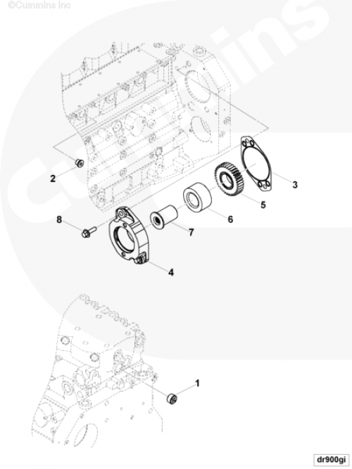 Переходник привода вспомогательных агрегатов для двигателя Cummins 4ISBе 4.5L