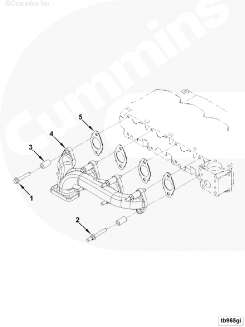 Болт крепления выпускного коллектора для двигателя Cummins 4ISBе 4.5L