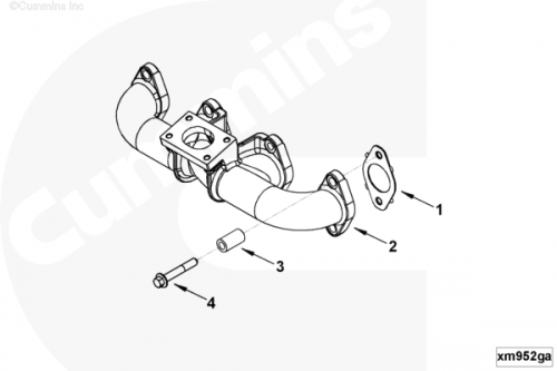 Выпускной коллектор для двигателя Cummins 4ISBе 4.5L