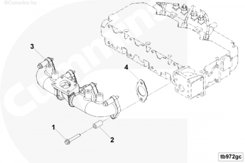 Коллектор выпускной для двигателя Cummins 4ISBе 4.5L