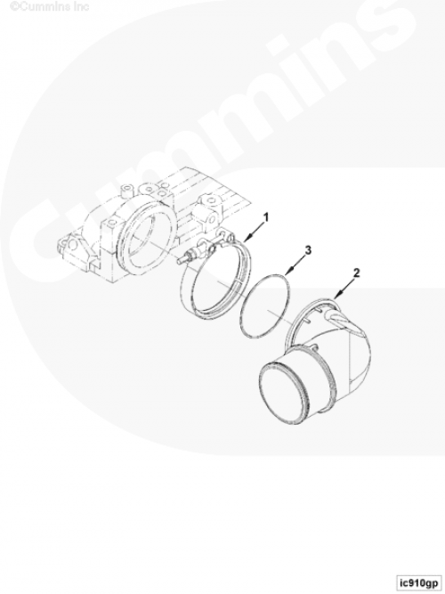 Хомут впускного воздушного патрубка для двигателя Cummins 4ISBе 4.5L