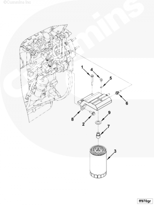 Головка топливного фильтра для двигателя Cummins 4ISBе 4.5L