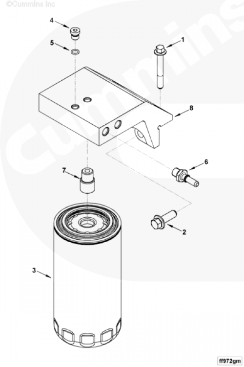 Основание топливного фильтра для двигателя Cummins 4ISBе 4.5L