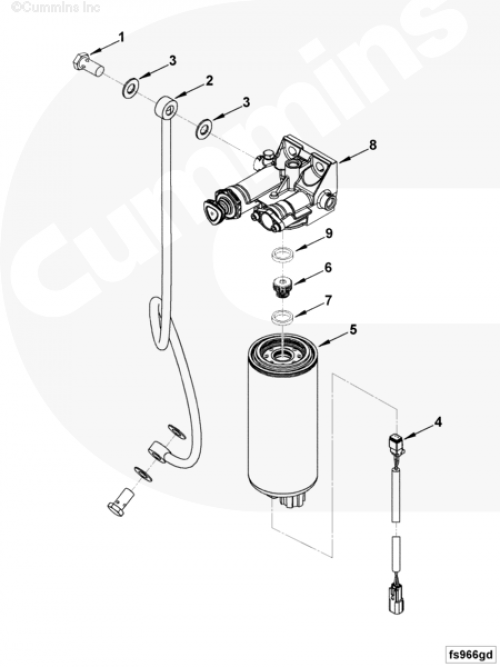 Переходник топливного фильтра для двигателя Cummins 4ISBе 4.5L