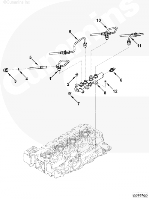 Рампа топливная (рейка) для двигателя Cummins 4ISBе 4.5L